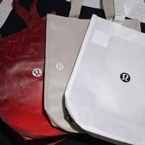 lululemon athletica Red, Beige, and White Tote Set